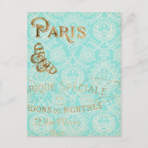 Carte Postale Design Gold vintage Paris