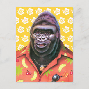 Carte postale design Gorille vaniteux.