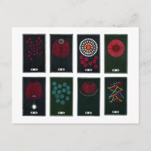 Carte Postale Design graphique japonais Firework, Ca du 19ème si