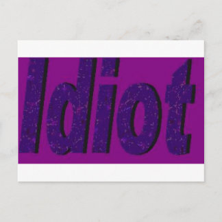 Carte Postale Design "Idiot" violet stylisé