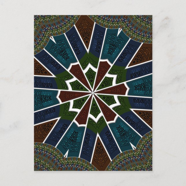 Carte Postale Design inspiré de Sari avec détails complexes (Devant)