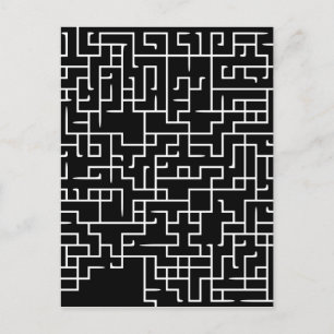 Carte Postale Design labyrinthique noir
