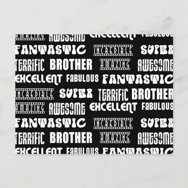 Carte Postale Design moderne cool pour Frères : Mots positifs (Devant)