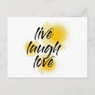 Carte Postale Design moderne, gai, tendance Live Laugh Love
