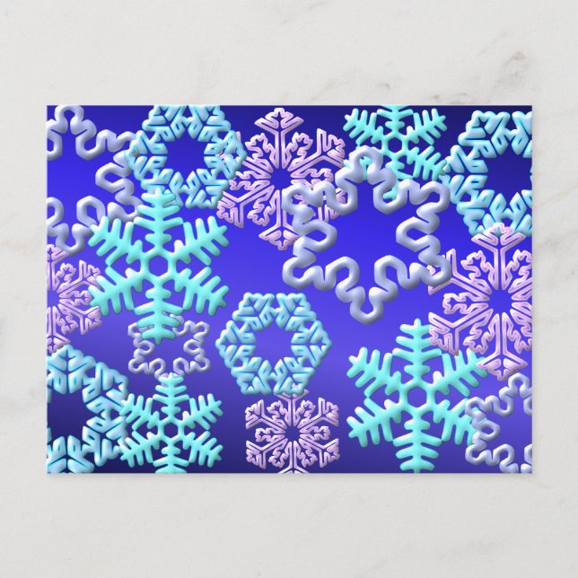 Carte Postale Design Motif 3D Flakes de neige2 (Devant)
