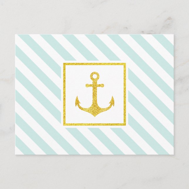Carte Postale Design nautique classique Faux Parties scintillant (Devant)