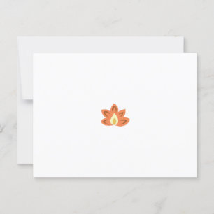 Carte Postale Design orné, orangé et fleuri avec un centre,