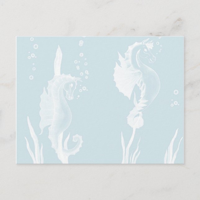 Carte Postale Design SeaHorse bleu et spirale (Devant)