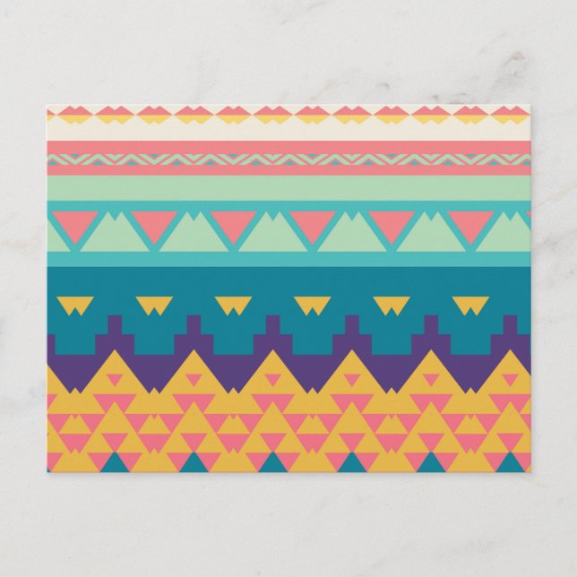 Carte Postale Design tribal pastel (Devant)