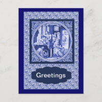 Design vintage de tuiles Blue Delft en Hollande