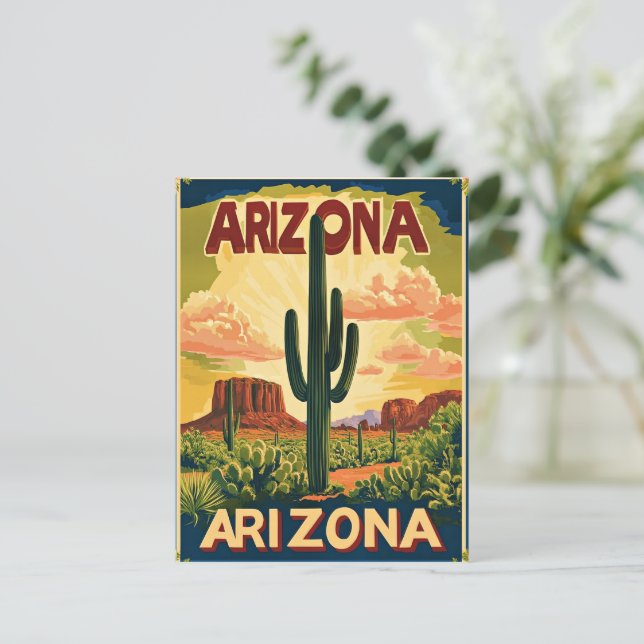 Carte Postale Design Vintage voyage Arizona (Debout devant)