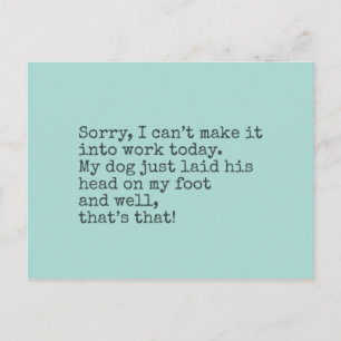 Carte Postale Désolé, je ne peux pas le faire aujourd'hui