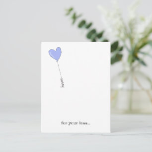 Carte Postale Désolé pour votre perte - Sympathie du ballon Lila
