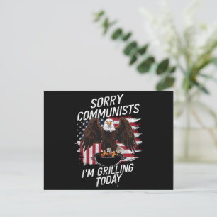 Carte Postale Désolés communistes drôles je grille aujourd'hui 