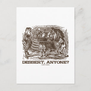 Carte Postale Dessert, quelqu'un? (Licorne Alice Lion Wonderland