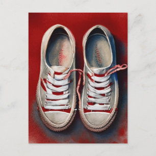 Carte Postale Dessin À La Main De Chaussures Drôle