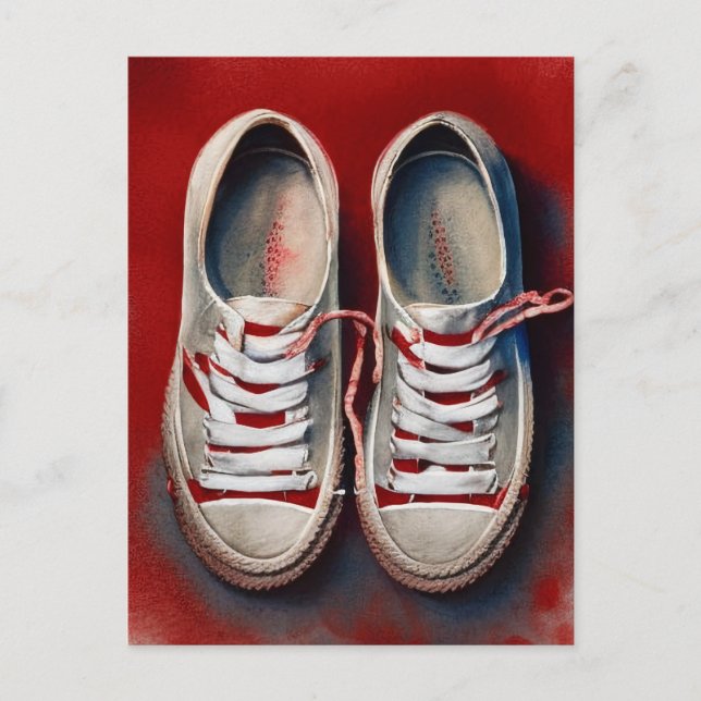 Carte Postale Dessin À La Main De Chaussures Drôle (Devant)