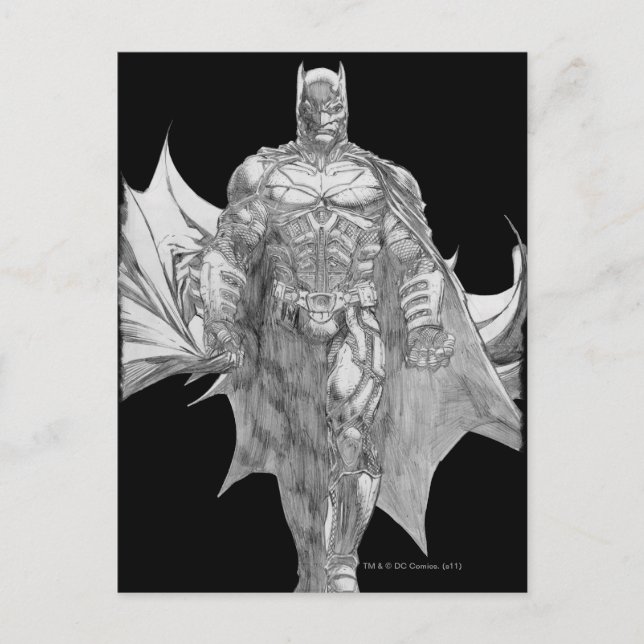 Carte Postale Dessin à pied Batman (Devant)