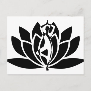 Carte Postale Dessin Abstrait Lotus Flower & Yoga Pose Photo