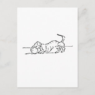 Carte Postale Dessin Amusant de Chien Saucisse
