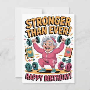 Carte Postale Dessin animé de fitness pour anniversaire Plus For
