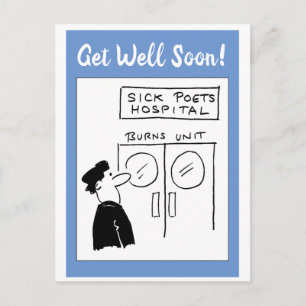 Carte Postale Dessin animé de l'hôpital des poètes drôles