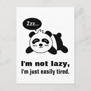 Carte Postale Dessin animé de Panda mignon et paresseux