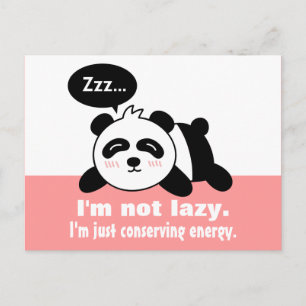 Carte Postale Dessin animé de Panda mignon et paresseux