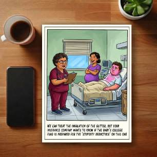 Carte Postale Dessin animé de révélation de sexe en salle d'urge