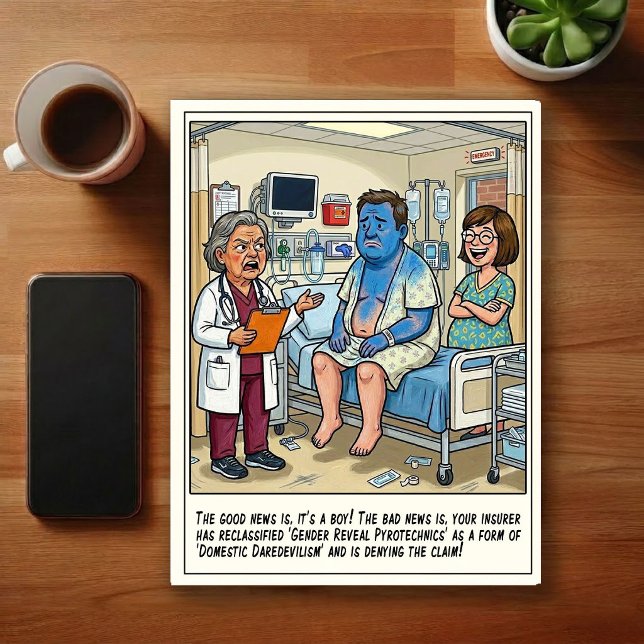 Carte Postale Dessin animé de révélation du sexe à la salle d'ur (Créateur téléchargé)