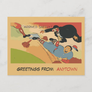 Carte Postale Dessin animé drôle de baseball, modèle arrivé en t