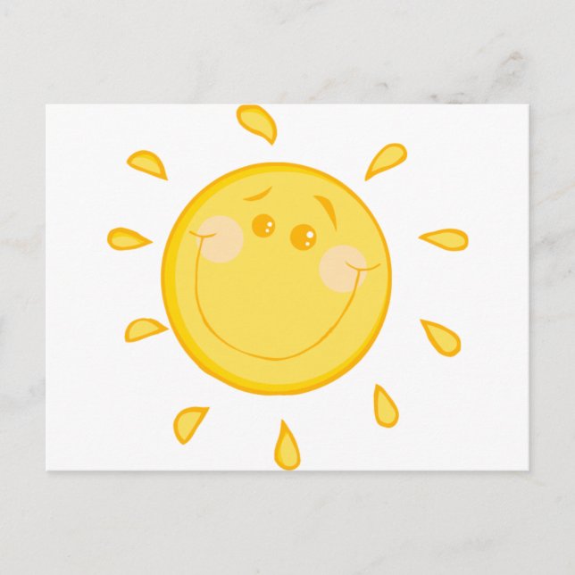 Carte Postale Dessin animé soleil ensoleillé (Devant)
