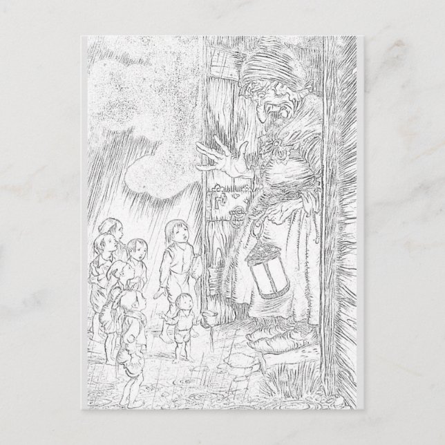 Carte postale Dessin au crayon Maison Coloriage  | (Devant)