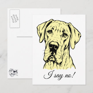 Carte Postale Dessin au trait Portrait de Grand Danois 