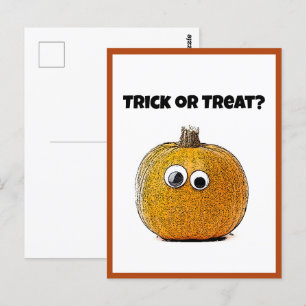 Carte Postale Dessin Citrouille d'Halloween à l'aide d'un titre
