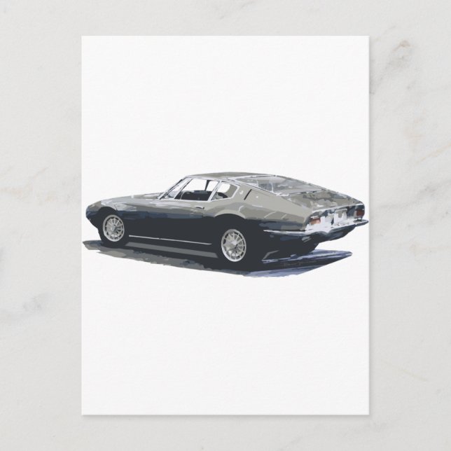 Carte Postale Dessin classique Maserati Ghibli (Devant)