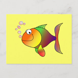 Carte Postale Dessin coloré de poisson