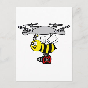 Carte Postale Dessin cool de drone de veste jaune
