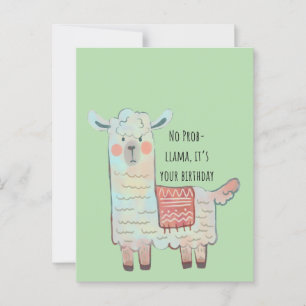 Carte Postale Dessin d'animal de lama mignon et d'alpaca
