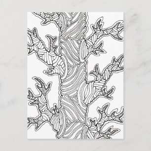 Carte Postale Dessin d'arbre flou abstrait 