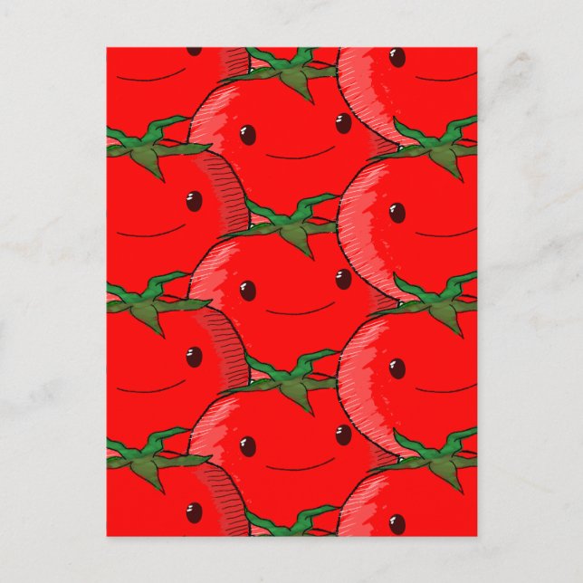 Carte Postale Dessin de beaucoup de Motif de tomate mignonne (Devant)