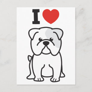 Carte Postale Dessin de Chien à Bulldog