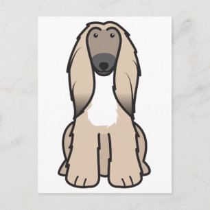 Carte Postale Dessin de chien de chien d'origine afghane