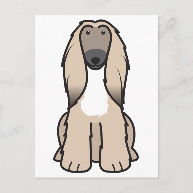 Carte Postale Dessin de chien de chien d'origine afghane (Devant)