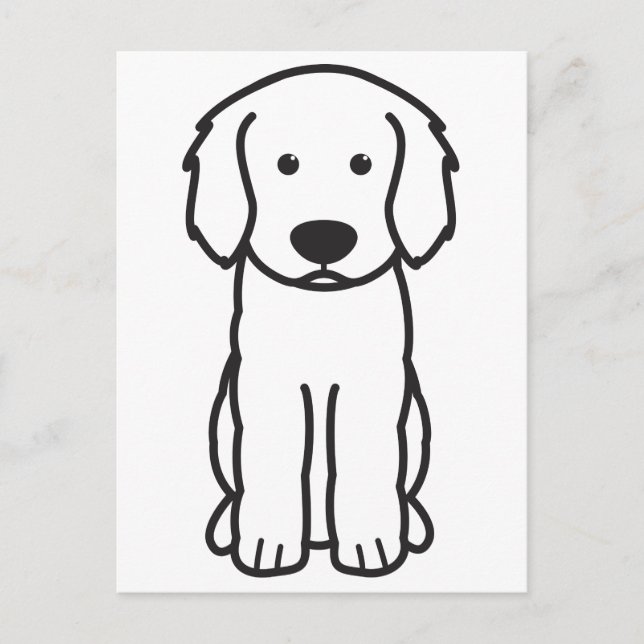 Carte Postale Dessin de chien de Labradoodle (Devant)