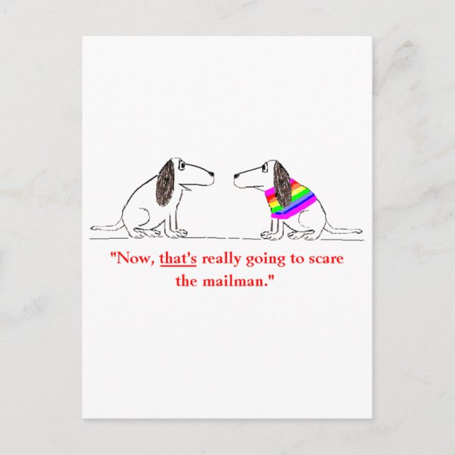 Carte Postale Dessin de chien gay #5 (Devant)