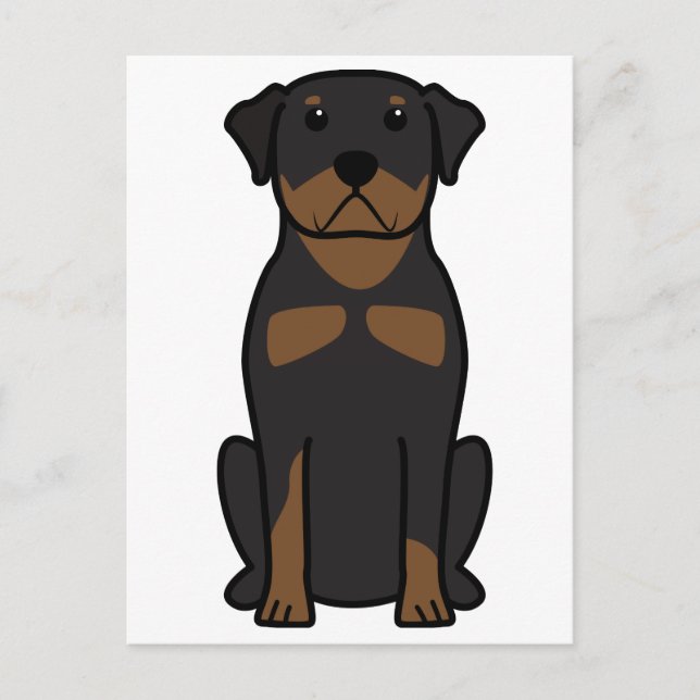 Carte Postale Dessin de chien Rottweiler (Devant)