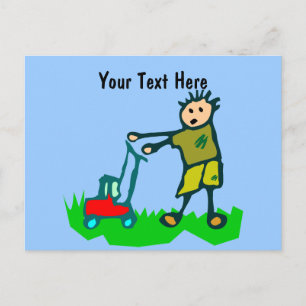 Carte Postale Dessin de dessin de l'homme de moulage de l'herbe