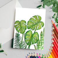 Dessin de feuilles de Monstera vertes au crayon de