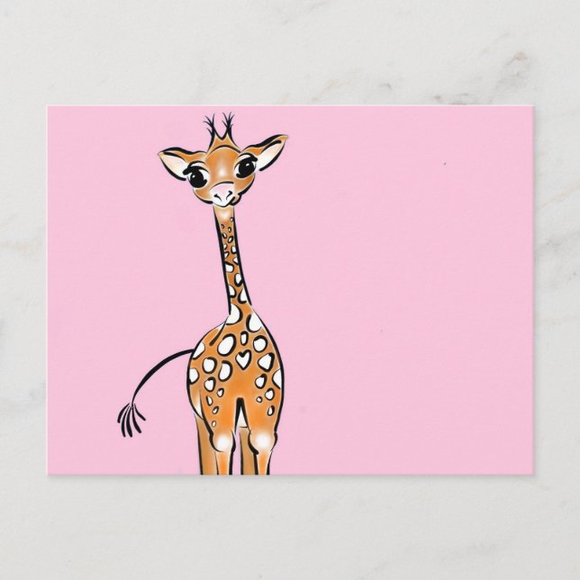 Carte Postale Dessin de girafe, animaux de safari (Devant)
